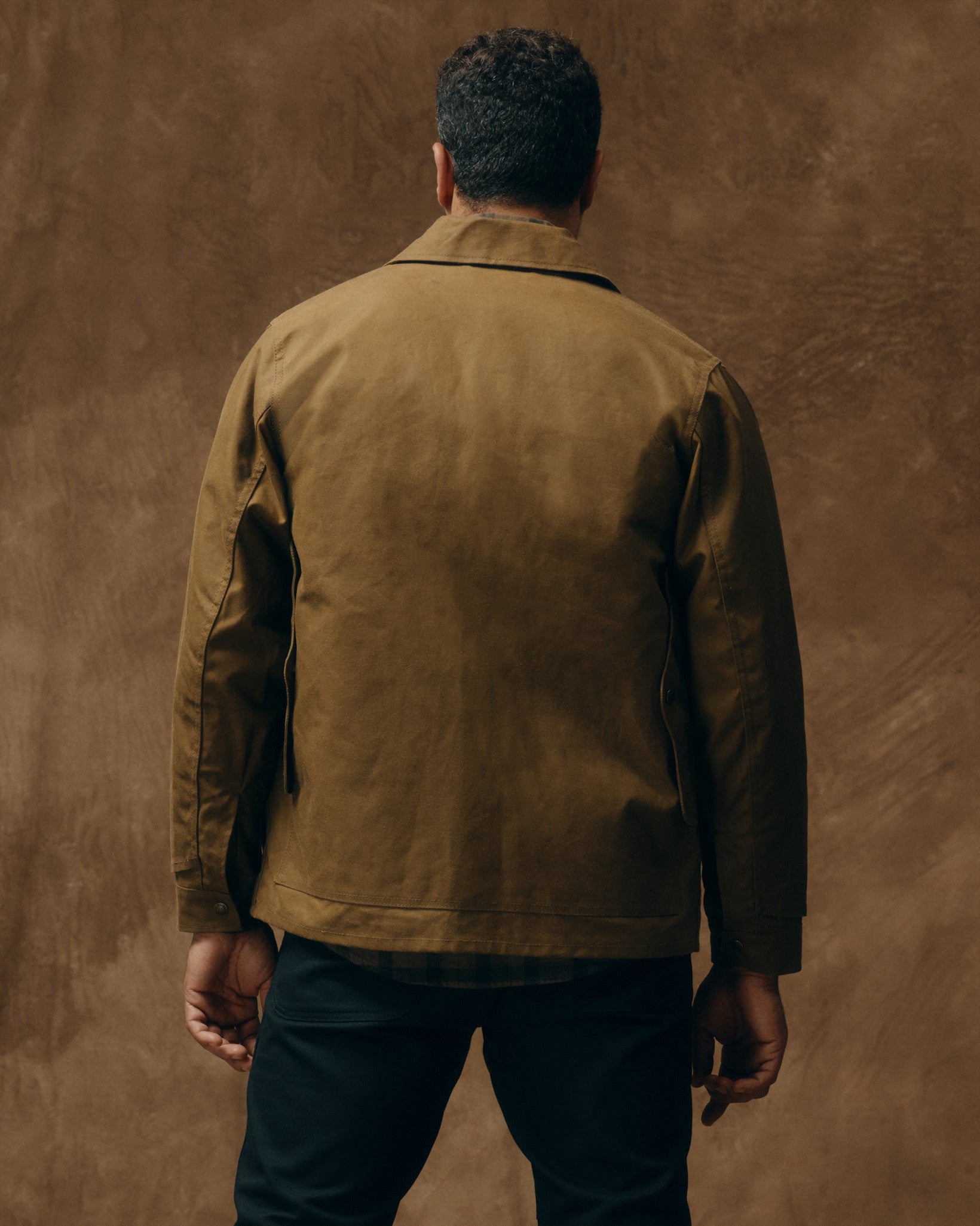 Lined Tin Cloth Cruiser Jacket - Dark Tan - Image 2