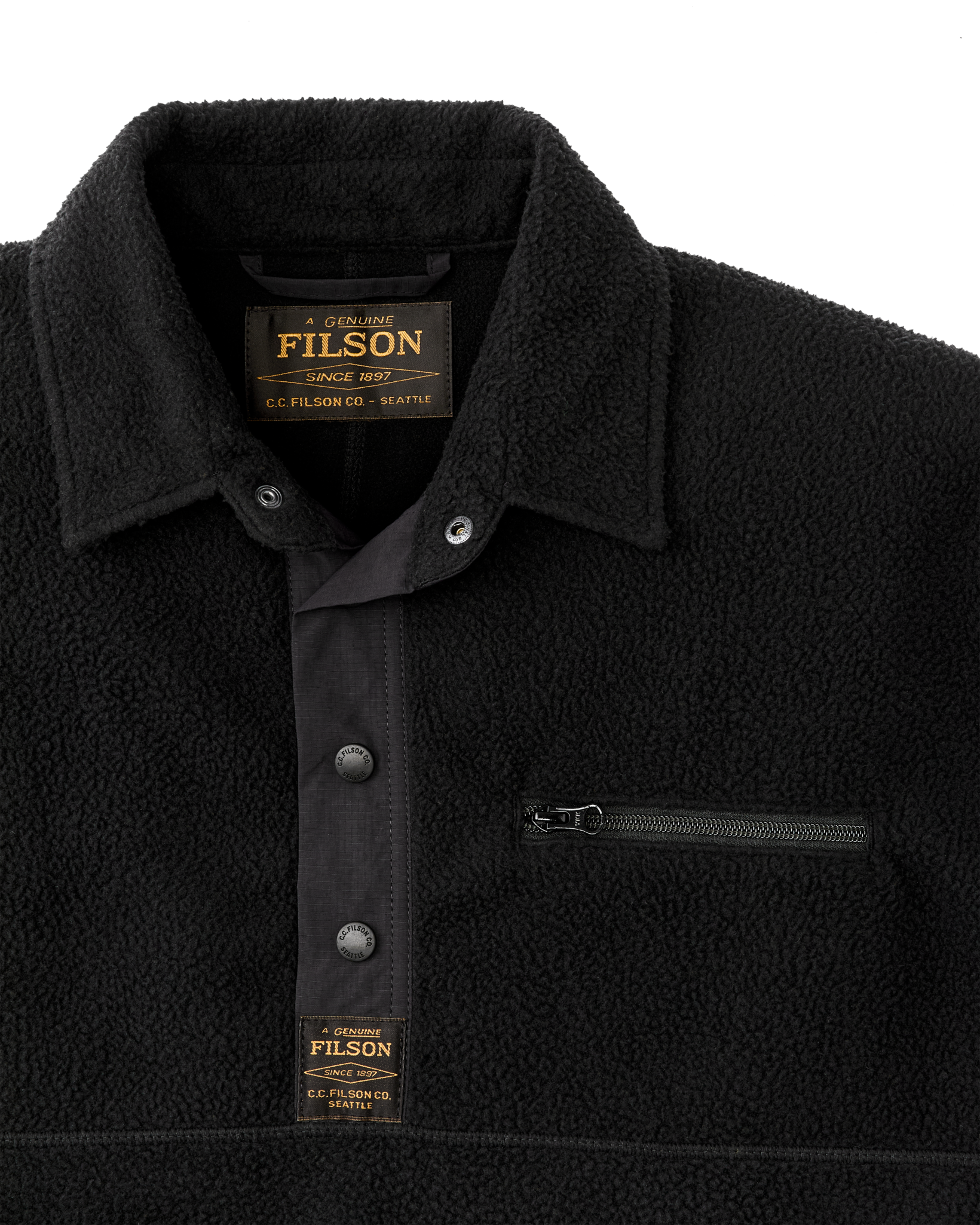 Pile Fleece Pullover - Black - Image 3