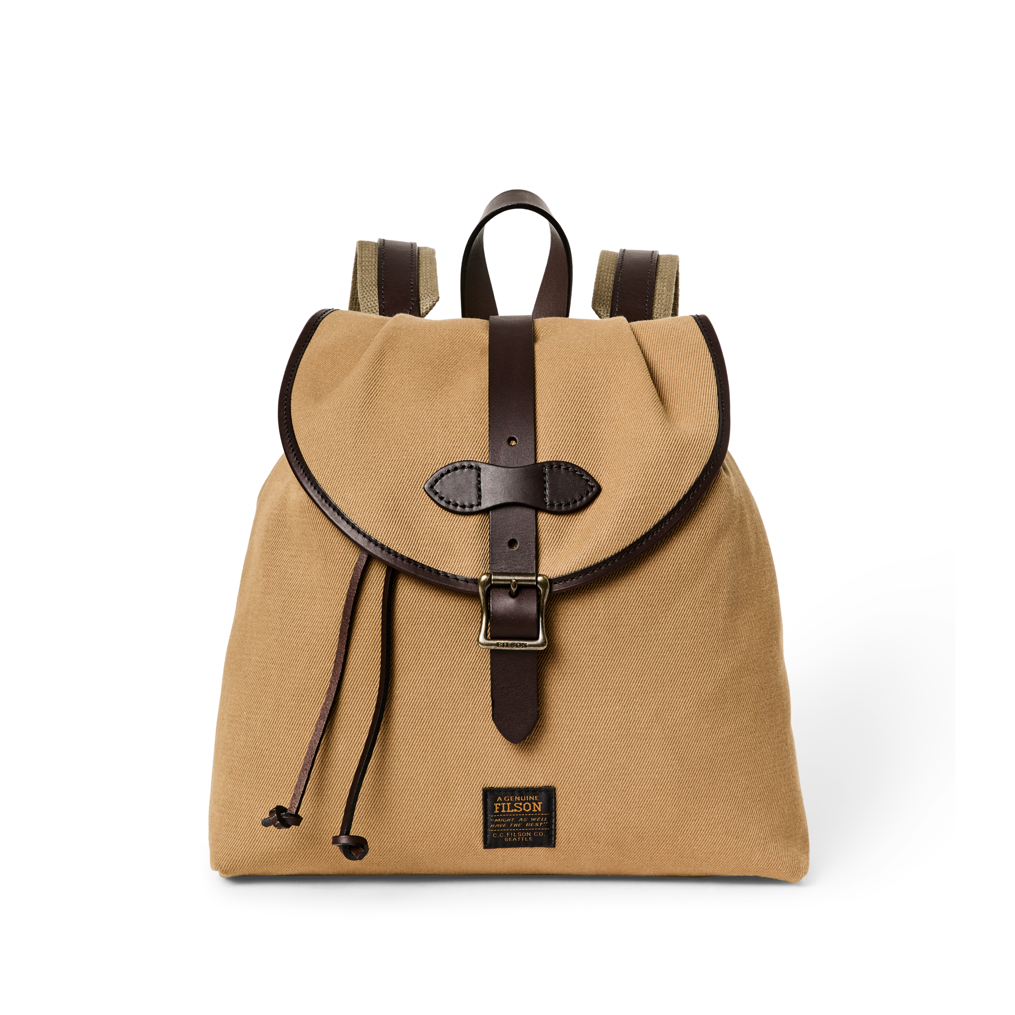 Rugged Twill Drawstring Backpack - Tan
