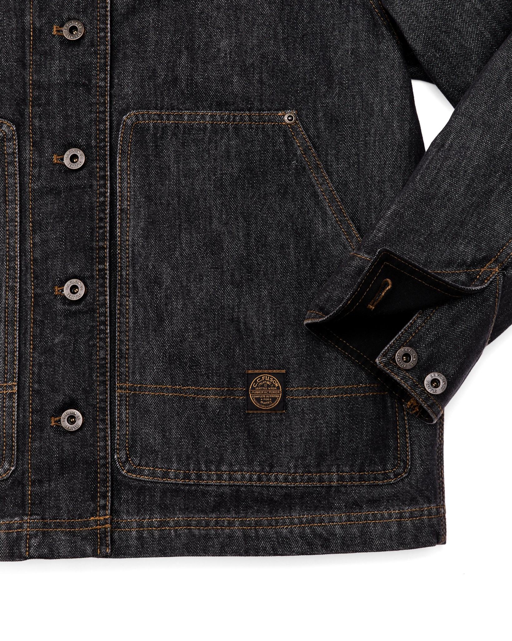 Women's Denim Barn Coat - Rinse Black - Image 7