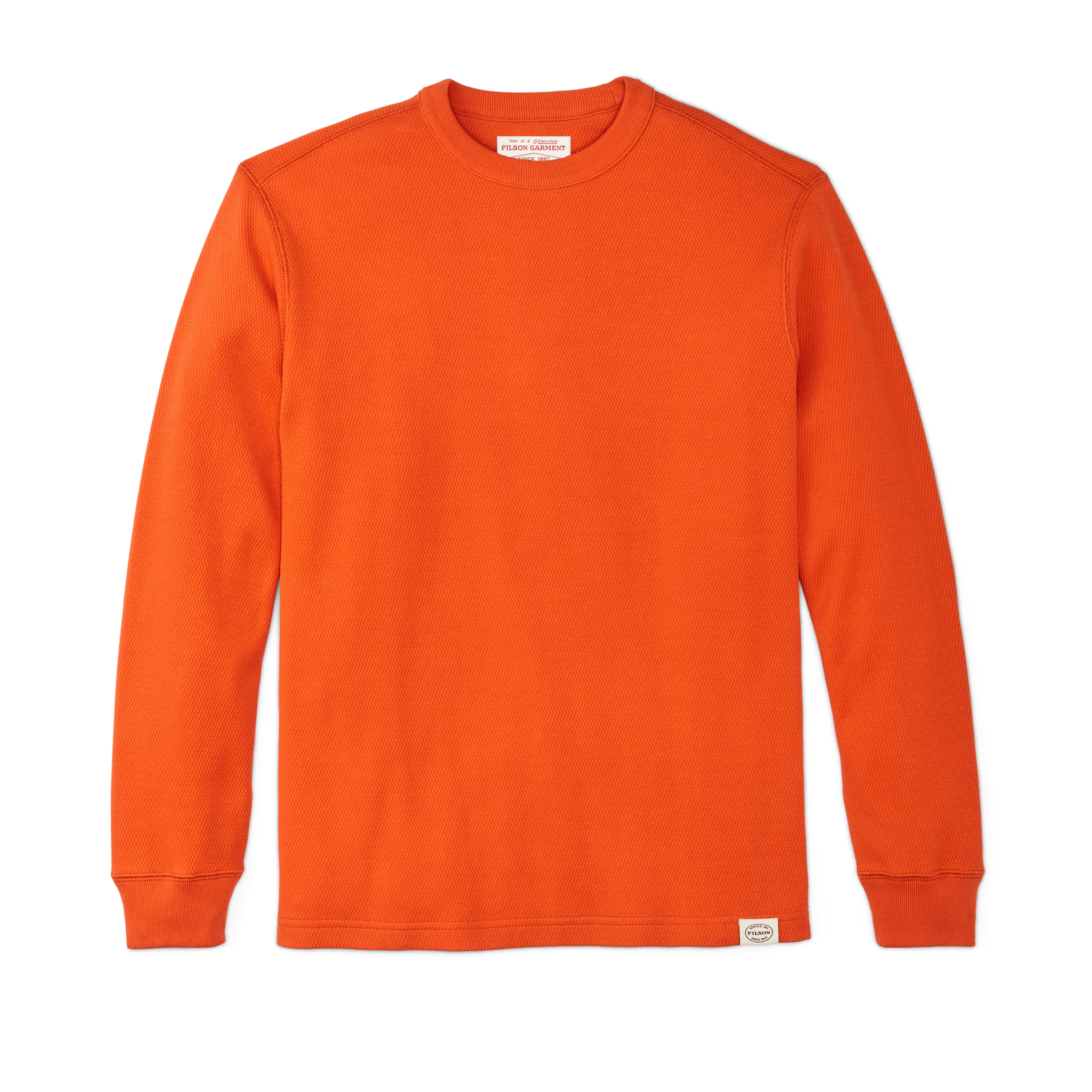Waffle Knit Thermal Crewneck - Flame