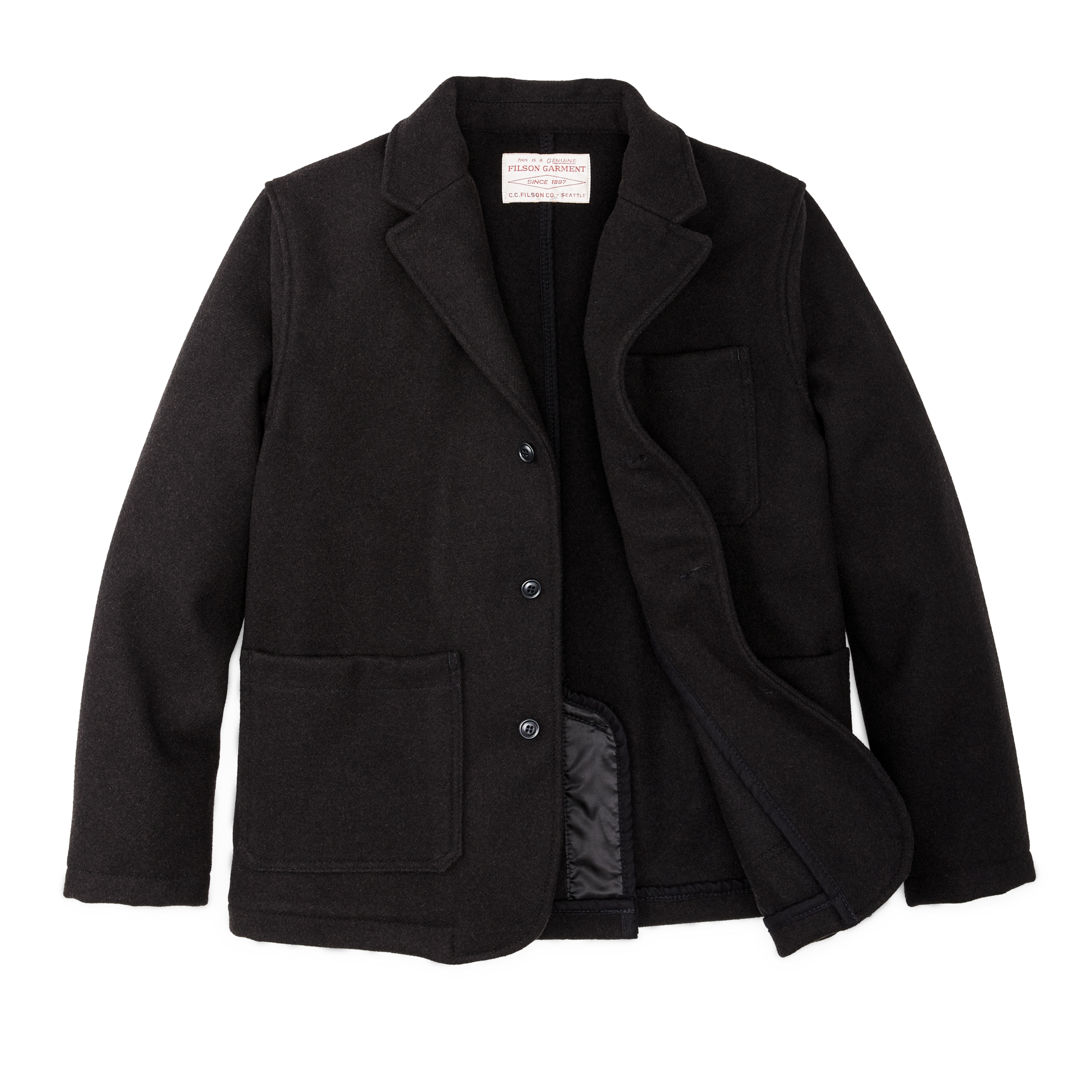 Mackinaw Wool Blazer - Brown Black Twill - Image 3