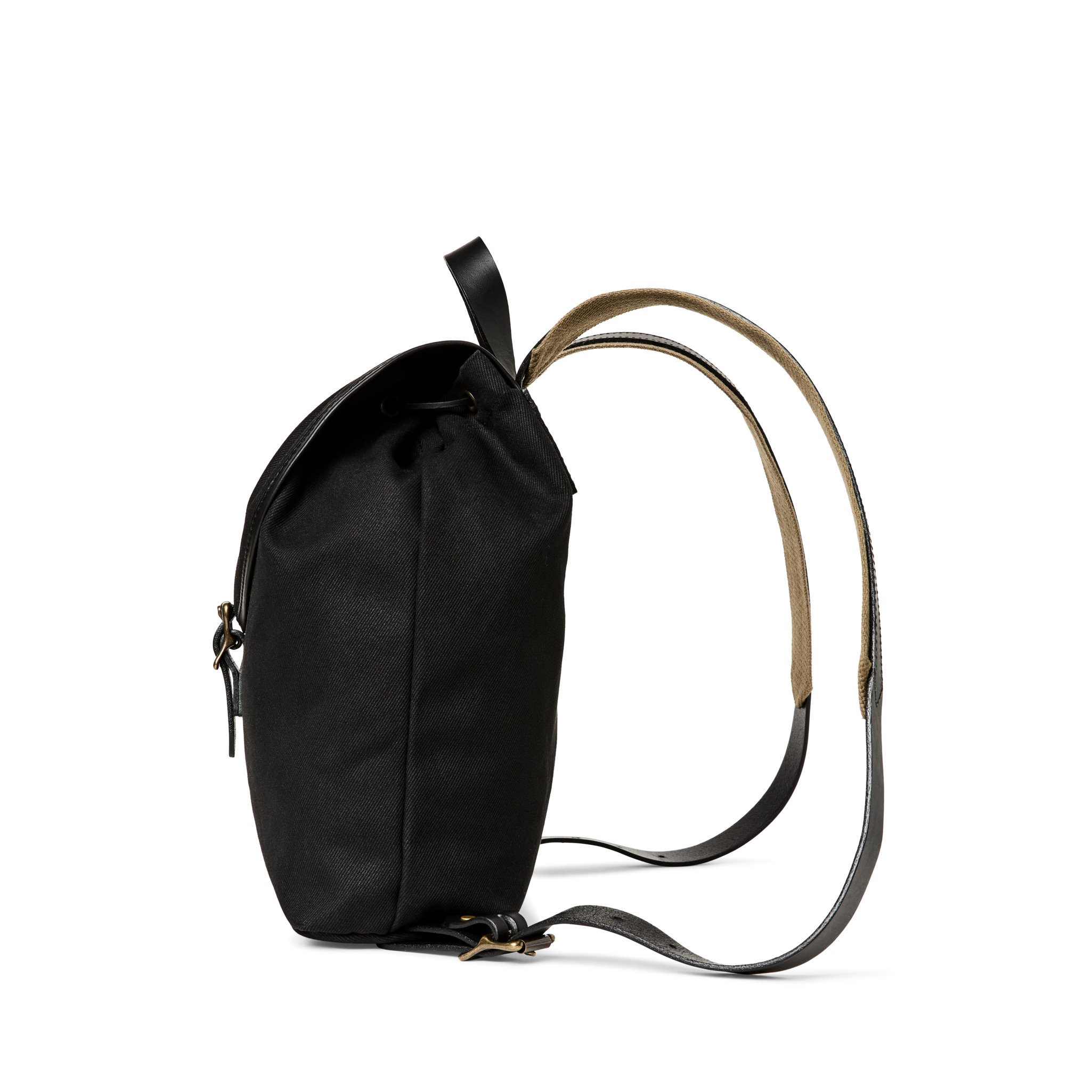 Rugged Twill Drawstring Backpack - Black - Image 3