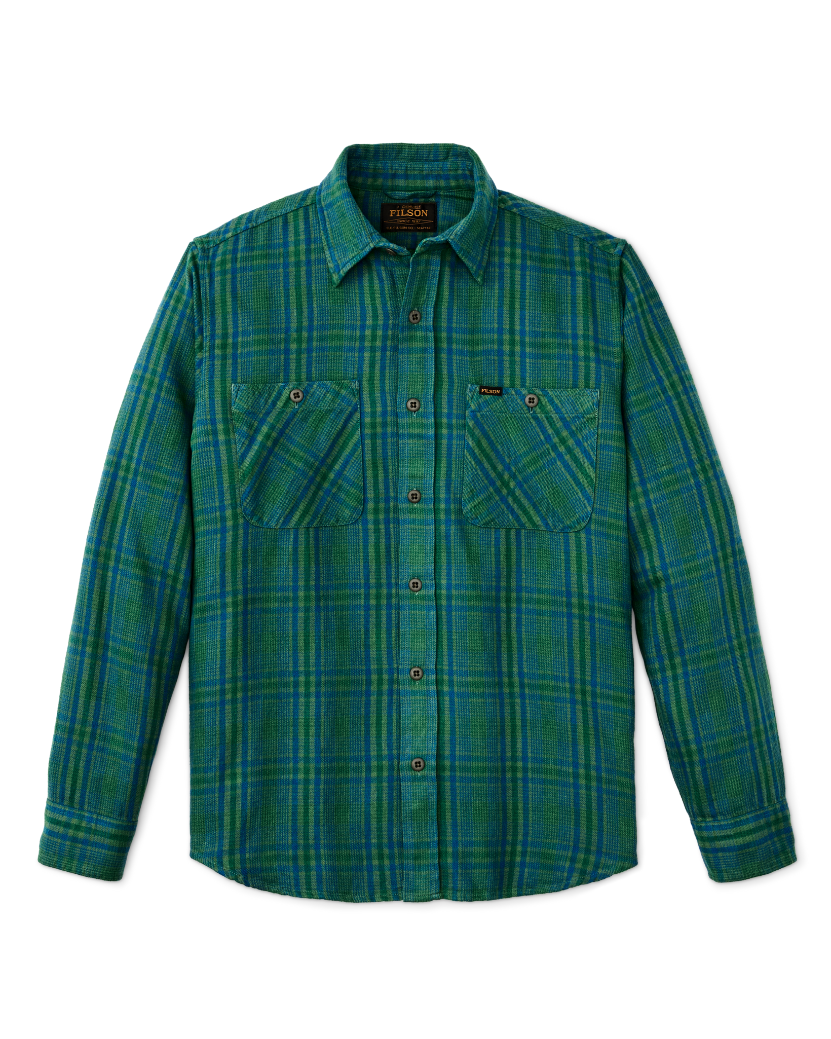 The Rangeland Flannel Shirt - Green / Blue Plaid