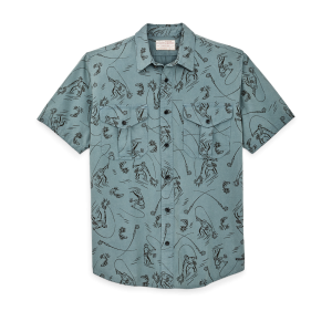 Short Sleeve Lightweight Alaskan Guide Shirt  - Blue Gray / Fly Fishing
