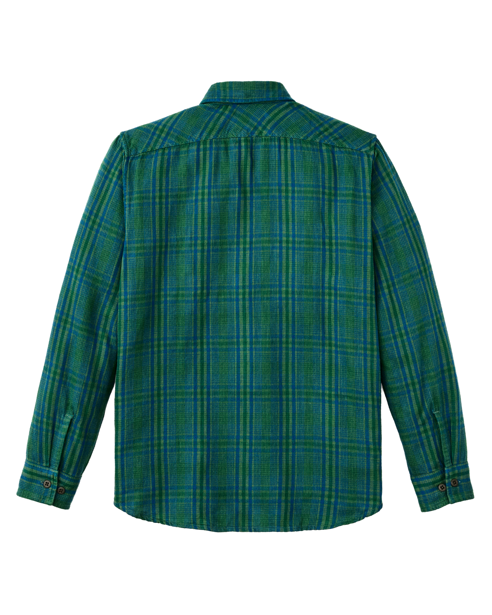The Rangeland Flannel Shirt - Green / Blue Plaid - Image 2