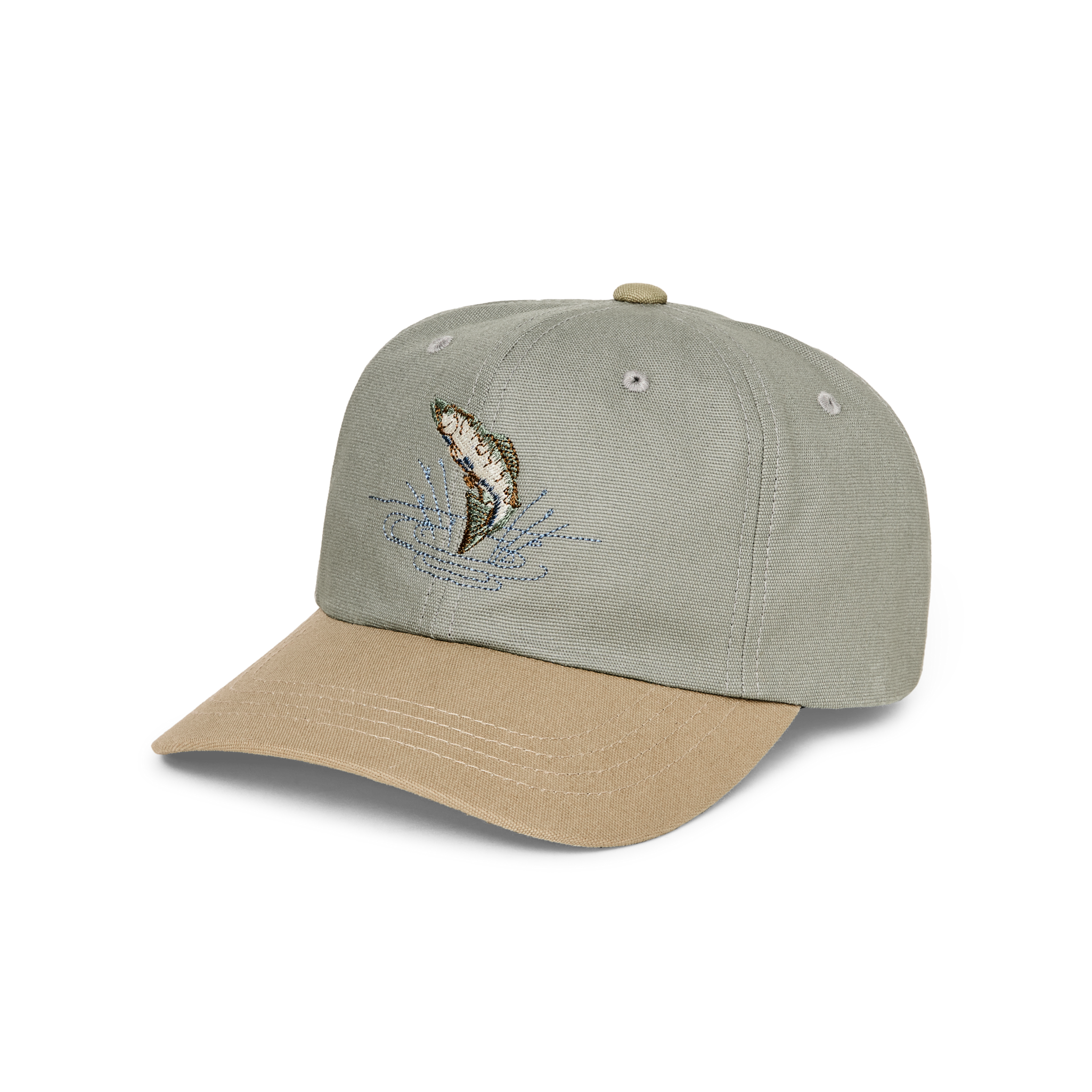 Low-profile Logger Cap (embroidered) - Mist / Leaping Fish