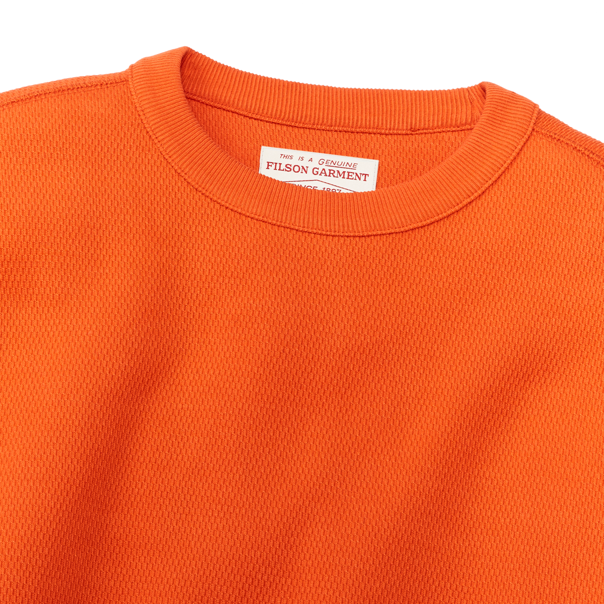 Waffle Knit Thermal Crewneck - Flame - Image 3