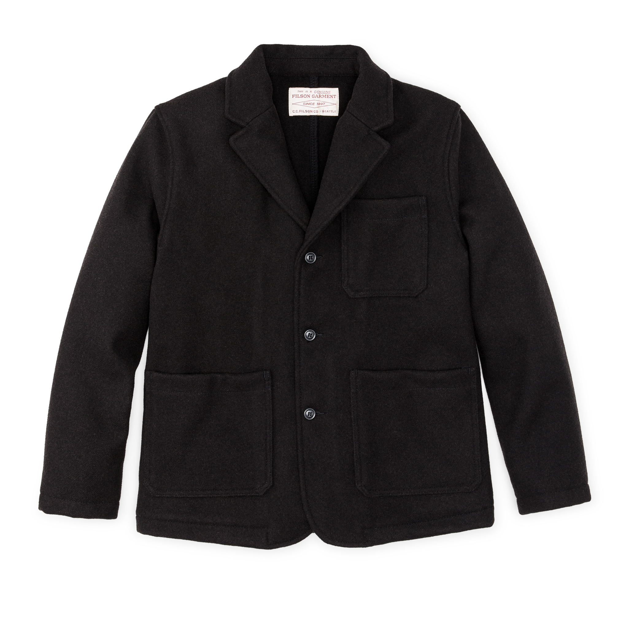 Mackinaw Wool Blazer - Brown Black Twill