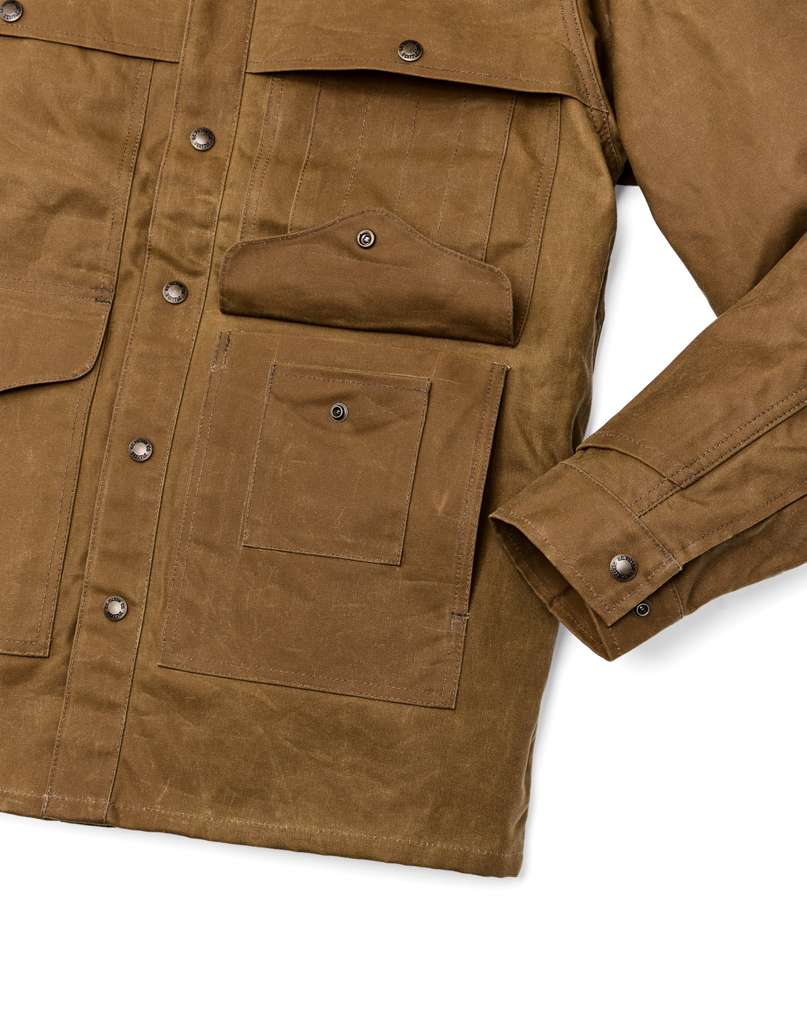 Lined Tin Cloth Cruiser Jacket - Dark Tan - Image 7