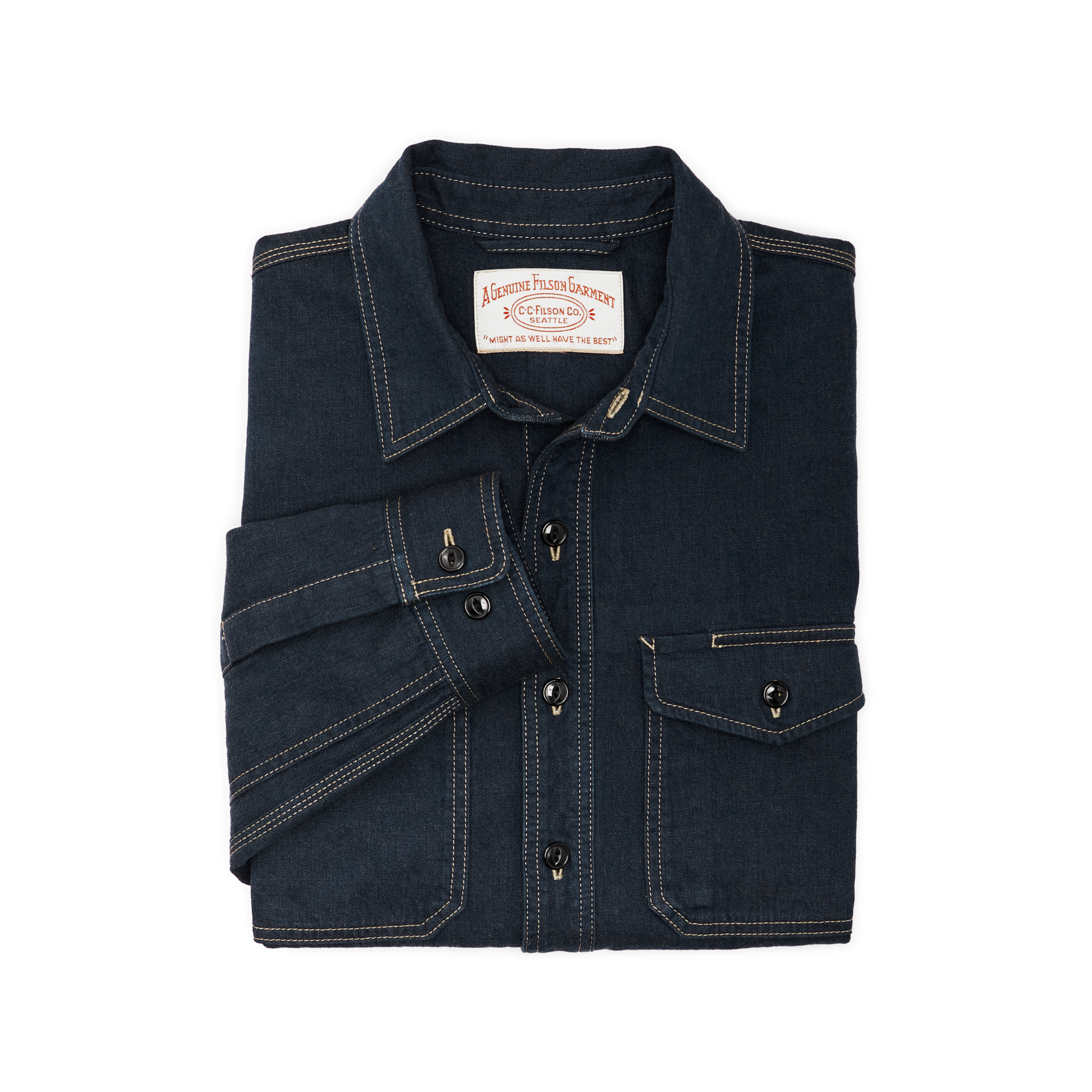 Denim Work Shirt - Mid-wash Indigo - Image 3