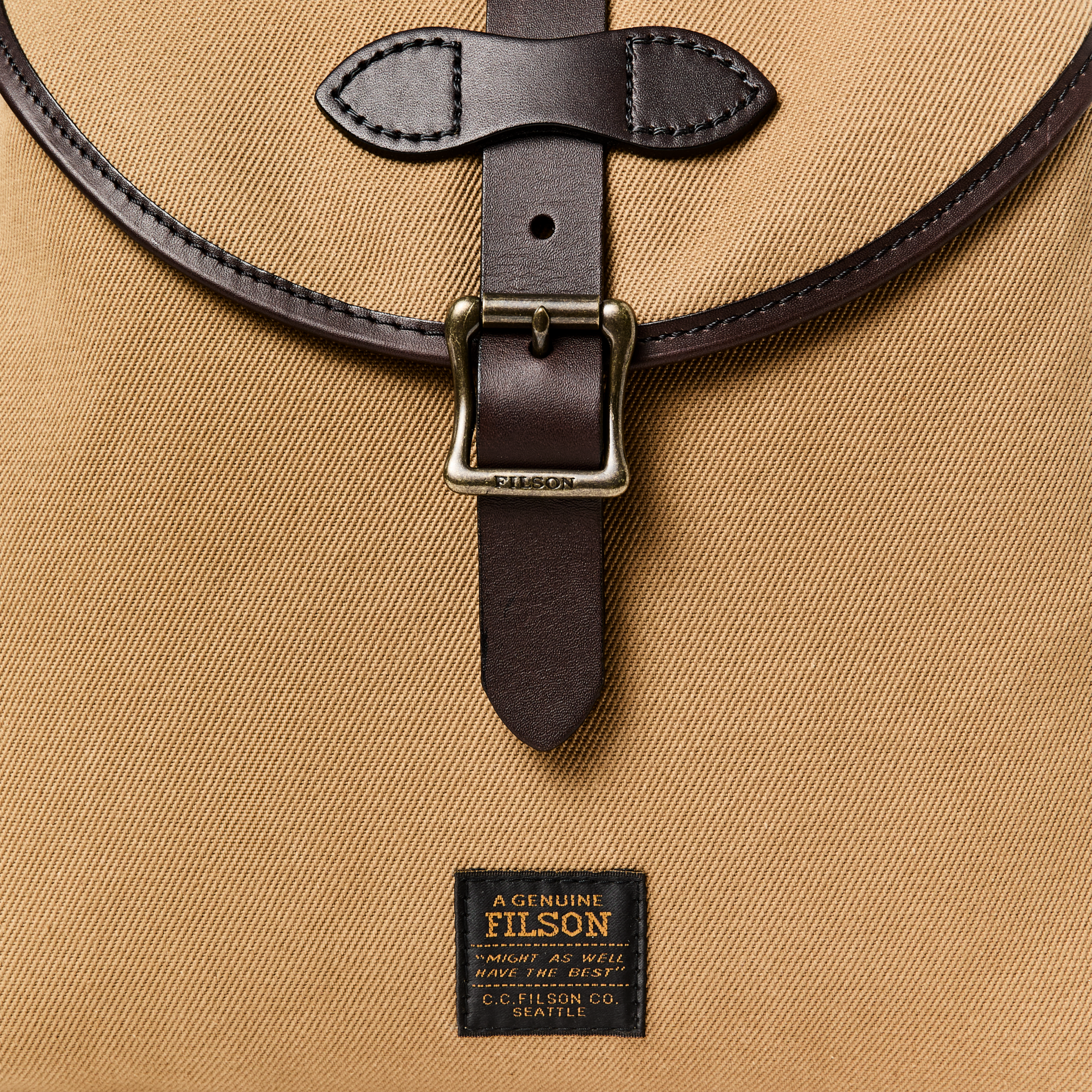 Rugged Twill Drawstring Backpack - Tan - Image 4