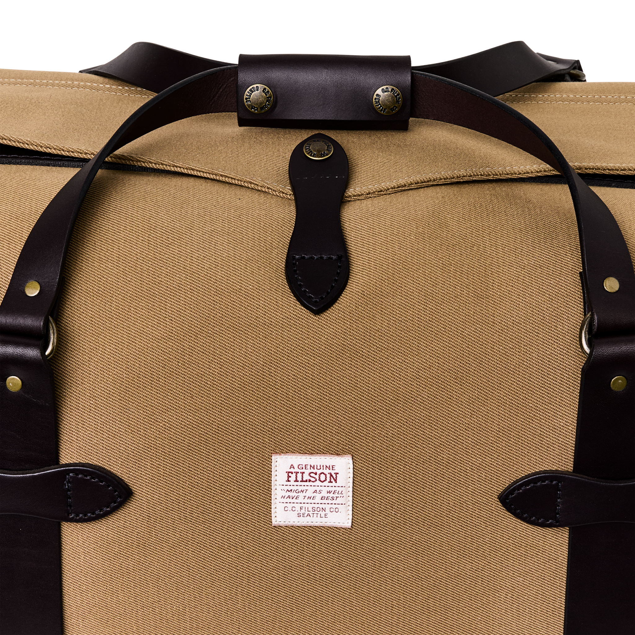 Medium Rugged Twill Duffle Bag - Tan - Image 5