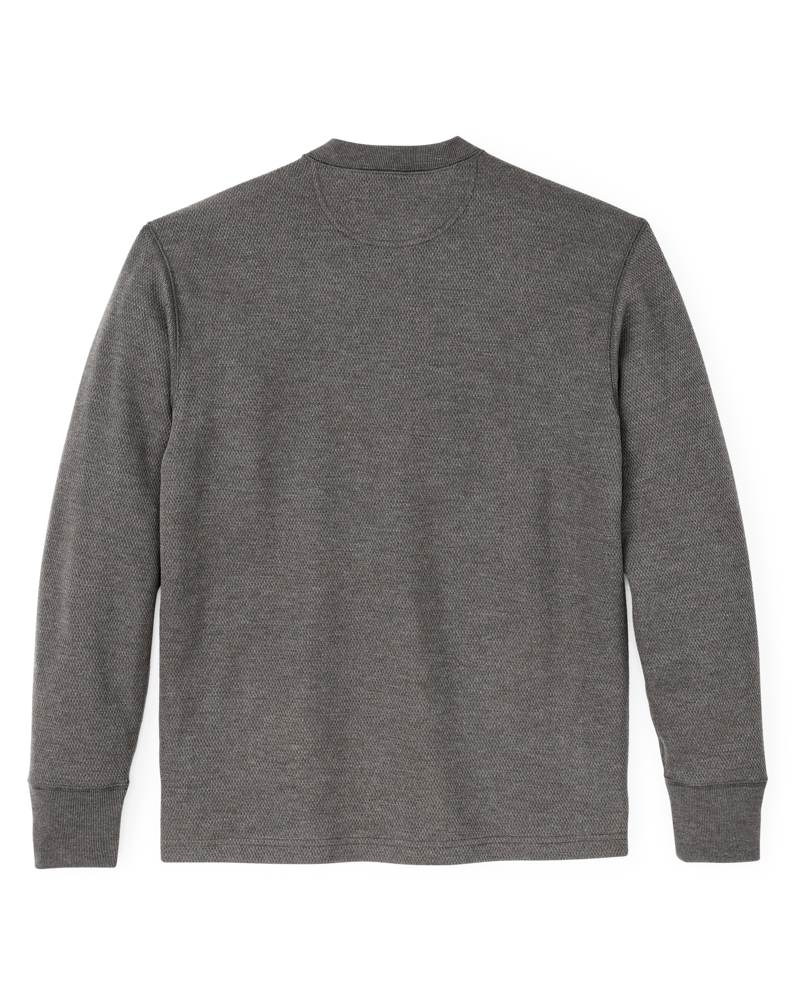 Waffle Knit Henley - Charcoal - Image 2